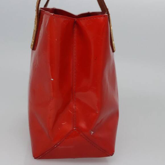 LOUIS VUITTON Monogram Vernis Reade PM Hand Bag Red Rouge M91088 - Picture 6 of 13